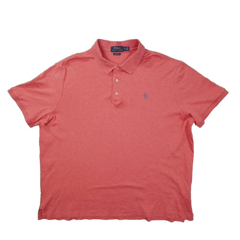 Polo Ralph‎ Lauren Men's Classic Fit Light Red Short Sleeve Polo Shirt size XL